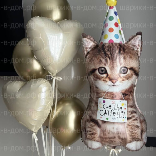 Котенок в колпачке сет кремовый