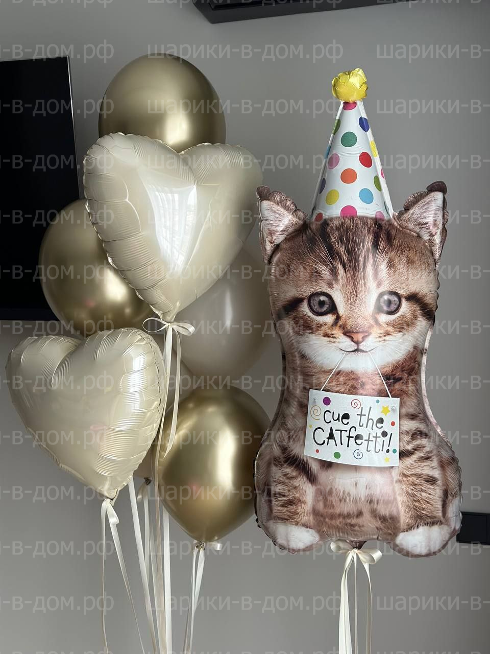 Котенок в колпачке сет кремовый