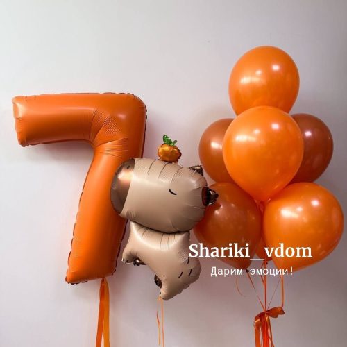 Оранжевый закат с капибарой на 7лет ребенка, сына, девочки