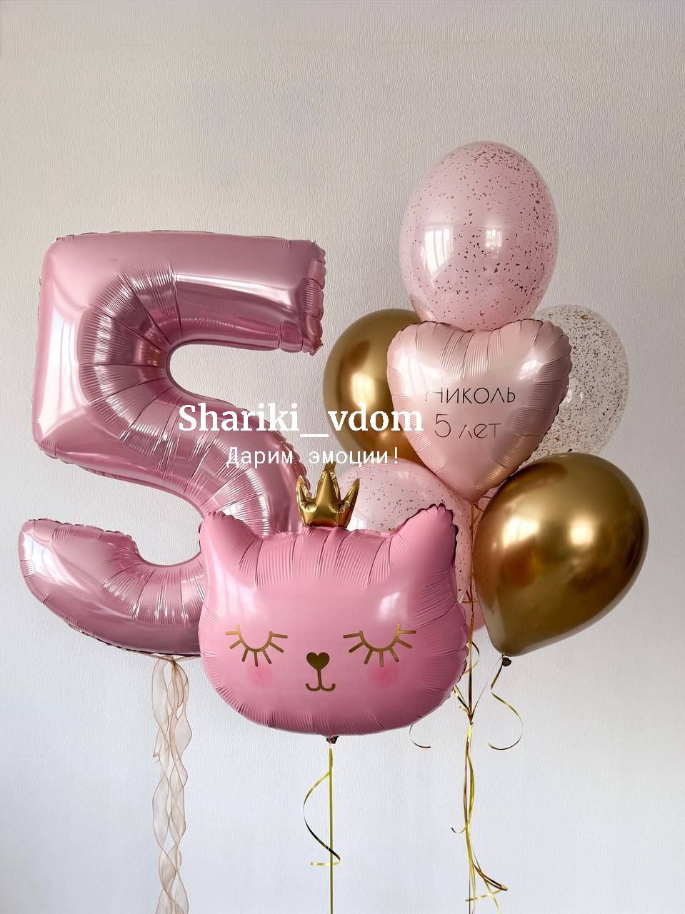 Кошечка принцесса розоваяс короной на 5 лет девочки