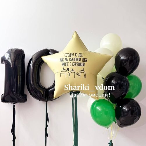 Воздушные шары сыну, мальчику, девочке, дочке на юбилей 10 лет с принтом картошка