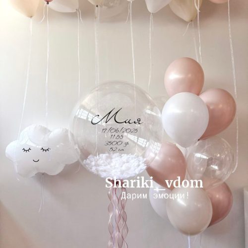 Гелиевые шары Хитовая выписка 2025 из роддома, выписка дочки  девочки, малышки, на рождение ребёнка, дочки- 24 шара